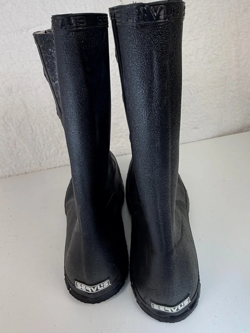 Servus Rubber Work Boots Mens 10 Black Waterproof Buckle Rain Boots